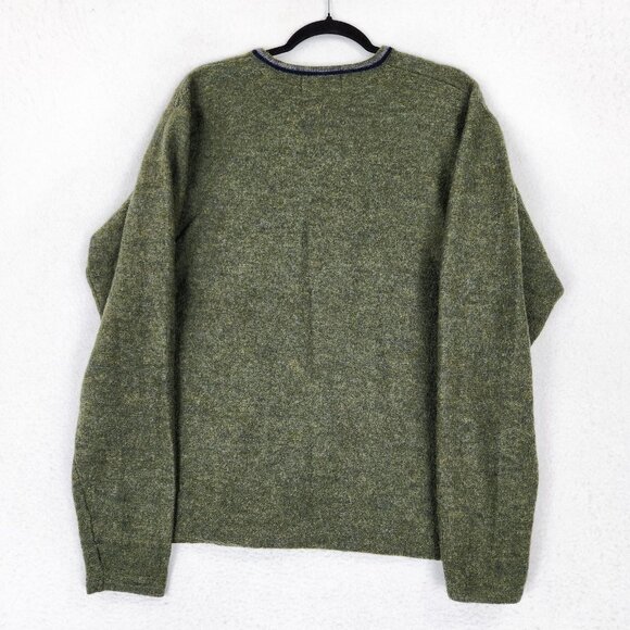 John Ashford Adventure Sweater Mens XL Green V Neck Wool Made in Japan Vintage - Picture 9 of 10